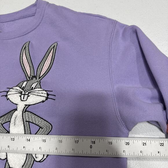 Looney Tunes Womens Juniors L Sweatshirt Embroidered That's All Folks Pullover - Picture 11 of 13